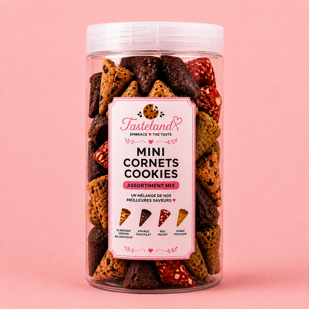 Cornets Cookies – Assortiment Gourmand (4 Saveurs)