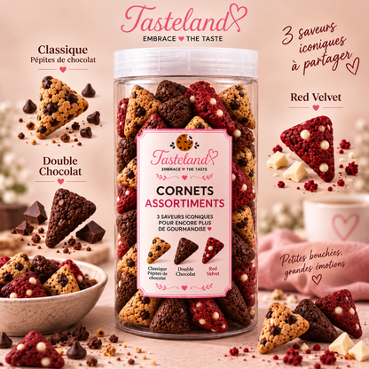 Cornets Cookies – Assortiment Gourmand (4 Saveurs)