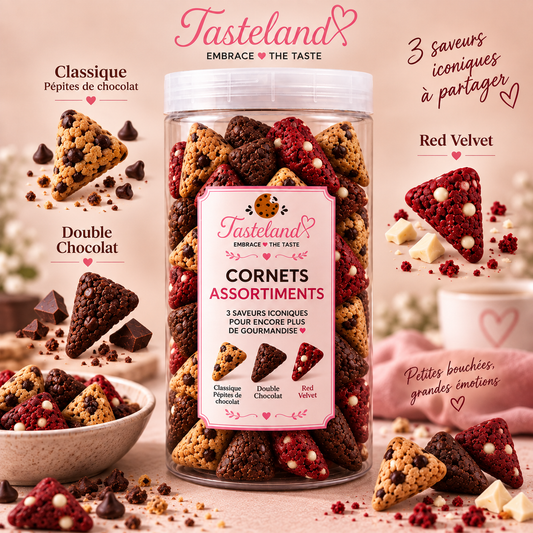 Cornets Cookies – Assortiment Gourmand (4 Saveurs)