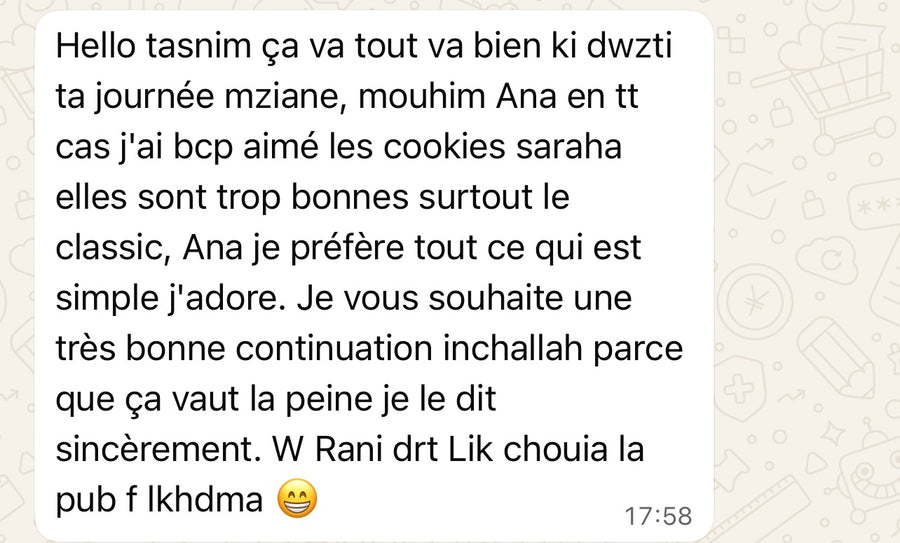 Message d’une cliente Tasteland