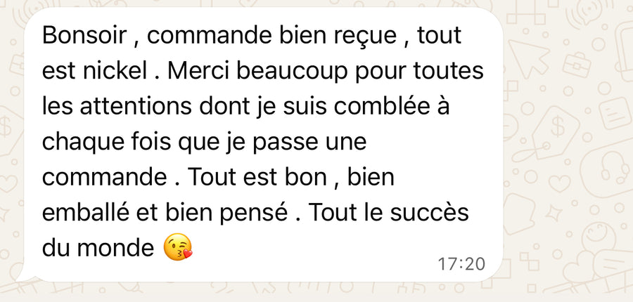 Message d’une cliente Tasteland