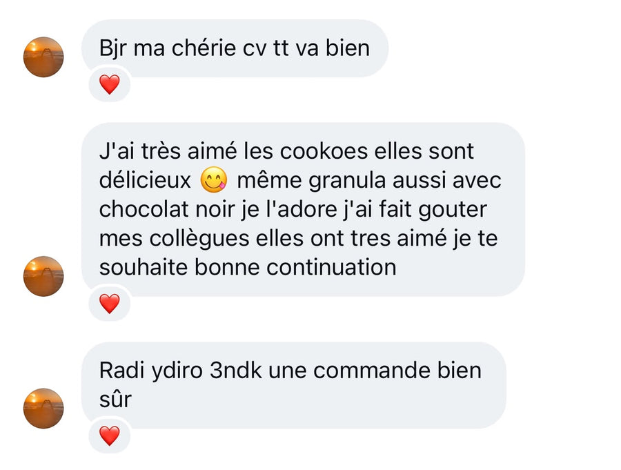 Message d’une cliente Tasteland